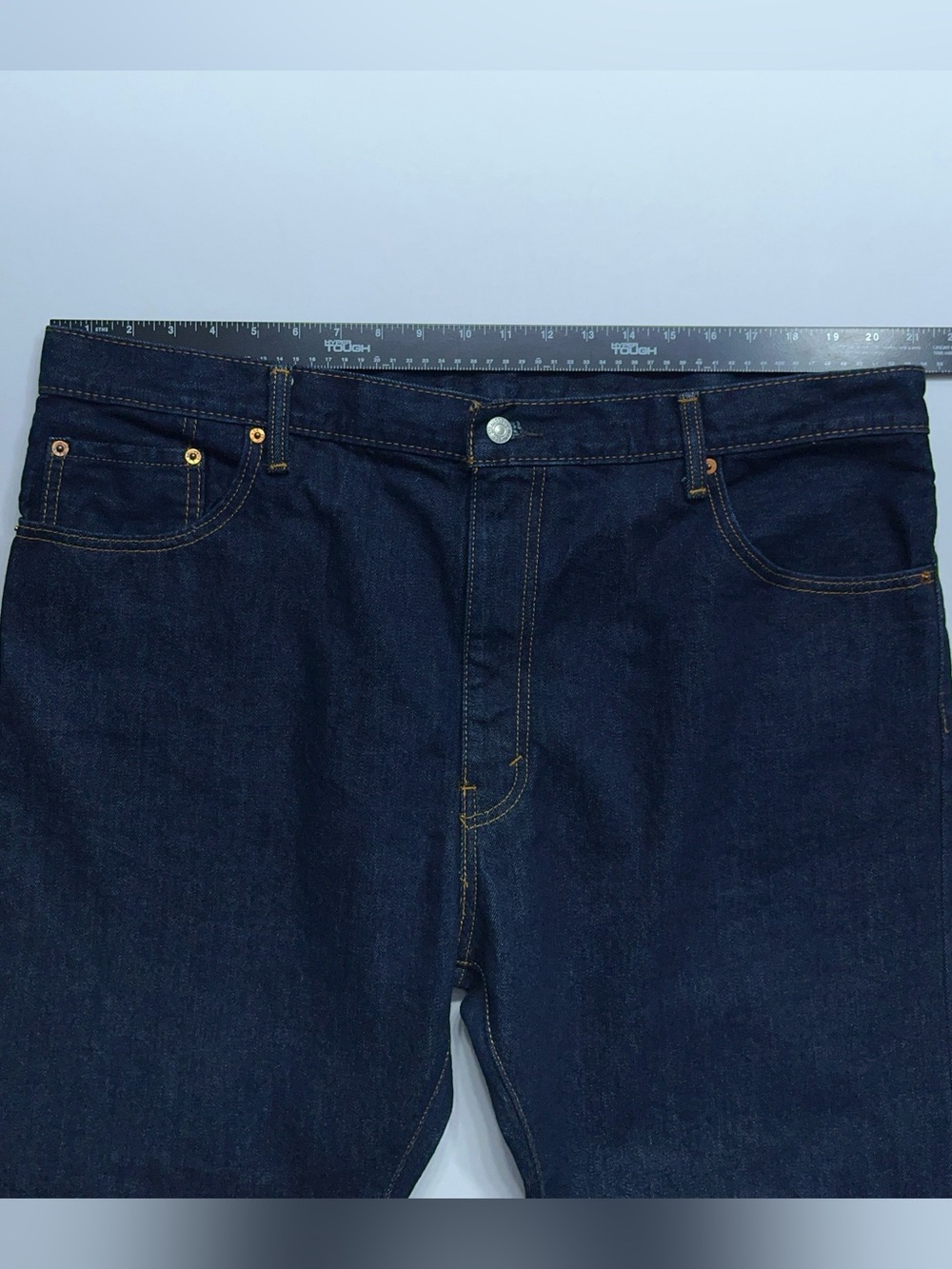 Levi’s 517 Regular Boot Cut Blue Jeans Mens Size 42x28 Dark Wash Tagged 42x30 - Picture 8 of 14